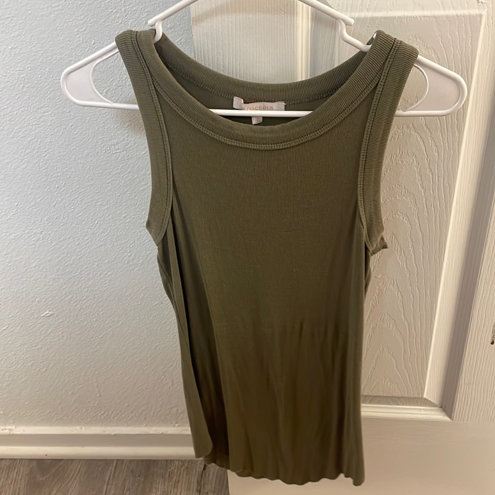 Sage green fitted tank top
